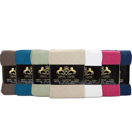 Monarch Brands Hotel Throws - 50in x 70in, Solids, 12PK HA-50X70-SLD-CS